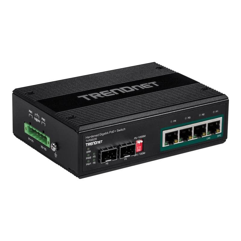 TRENDNET Switch 6-port Industrial Gbit PoE+ IP30 Metall 12-56V 120W