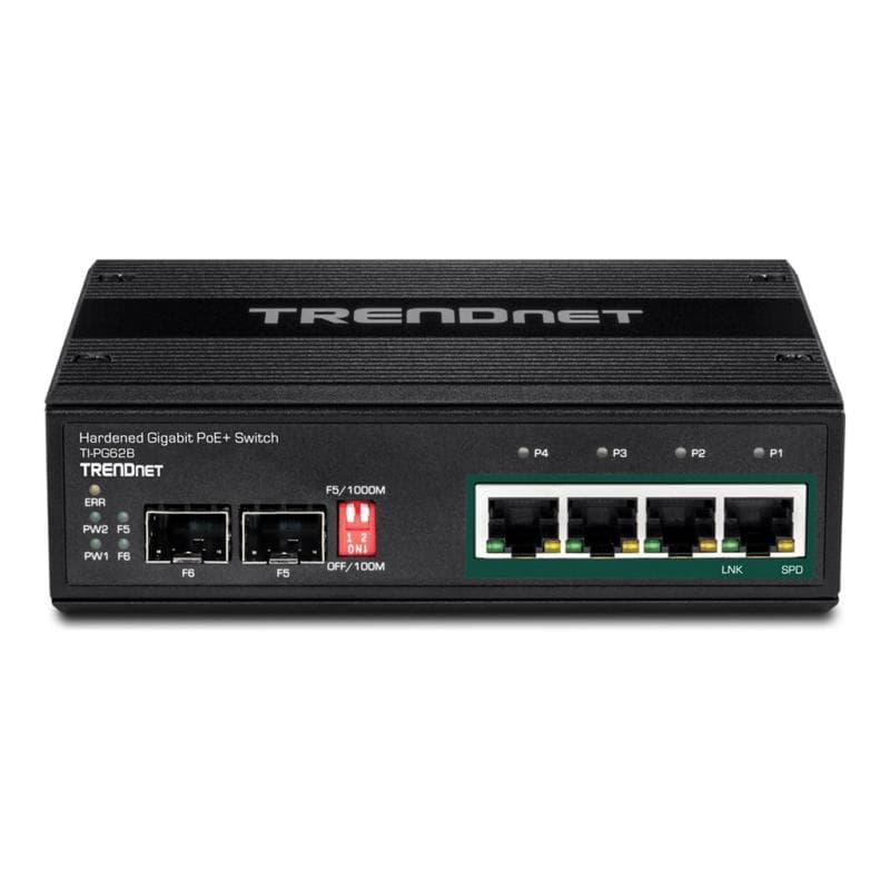 TRENDNET Switch 6-port Industrial Gbit PoE+ IP30 Metall 12-56V 120W