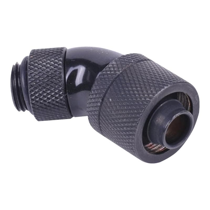 ALPHACOOL Anschraubt. 45° drehb.16mm 1/4 | HF16/10 deep Black