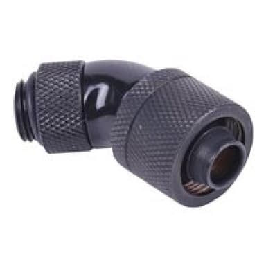 ALPHACOOL Anschraubt. 45° drehb.16mm 1/4 | HF16/10 deep Black