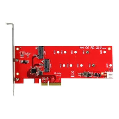 STARTECH.COM 2x M.2 SSD Schnittstellenkarte - PCIe - PCI Express M.2 SATA III Controller - NGFF Kart