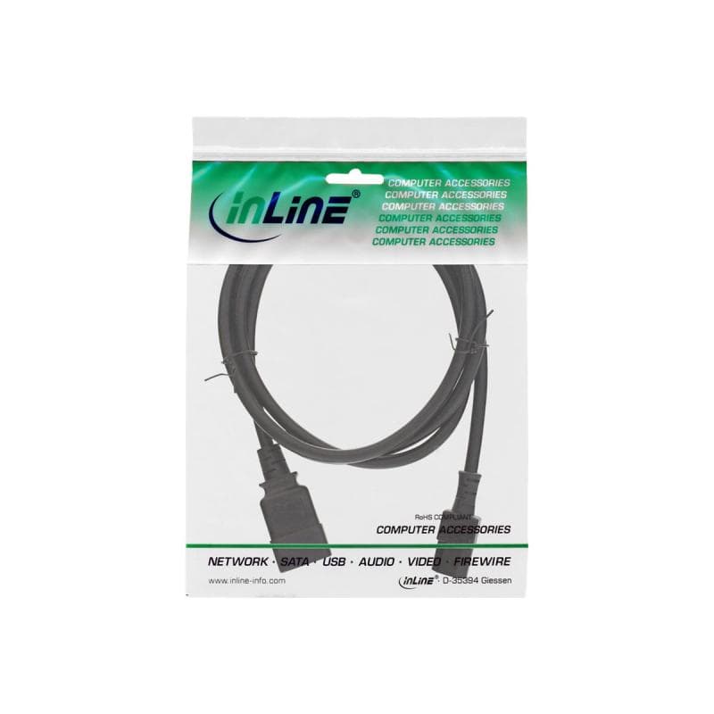 INLINE ® Netz Adapterkabel, IEC-60320 C20 auf C13, 3x1,5mm², max. 10A, schwarz, 1m