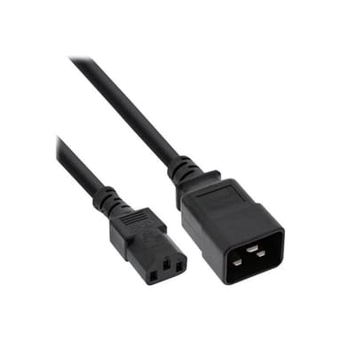INLINE ® Netz Adapterkabel, IEC-60320 C20 auf C13, 3x1,5mm², max. 10A, schwarz, 1m