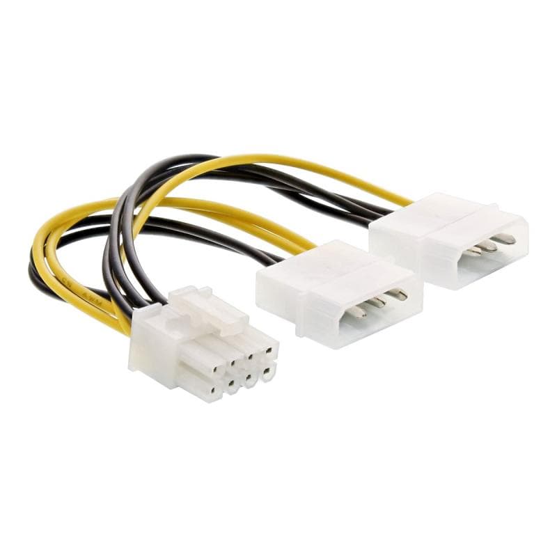 INLINE ® Stromadapter intern, 2x 4pol zu 8pol für PCIe (PCI-Express) Grafikkarten, 0,15m