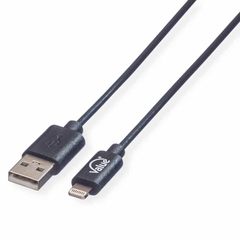 VALUE USB 2.0 Sync- & Ladekabel für Apple Geräte mit Lightning Connector, 0,15 m VALUE USB 2.0 Sync- & Ladekabel für Apple Geräte mit Lightning Connector, 0,15 m