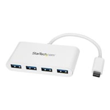 STARTECH.COM USB-C Hub - 4 Port USB 3.0 - USB C auf 4x USB-A - Bus Powered - Weiss - Kompakter USB C