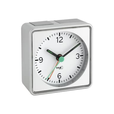 TFA-DOSTMANN Quarz Wecker TFA 60.1013.54 Silber Alarmzeiten 1 Fluoreszierend Zeiger