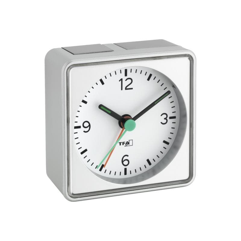 TFA-DOSTMANN Quarz Wecker TFA 60.1013.54 Silber Alarmzeiten 1 Fluoreszierend Zeiger