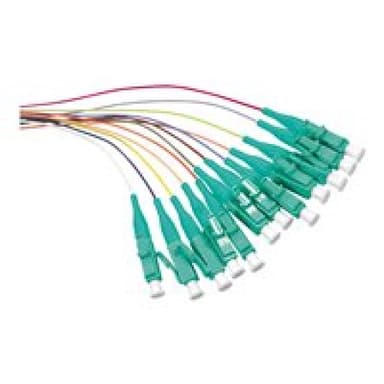 LOGILINK FL3LC02 Farbiger Pigtailsatz 12x LC, OM3, 2m, Stecker türkis