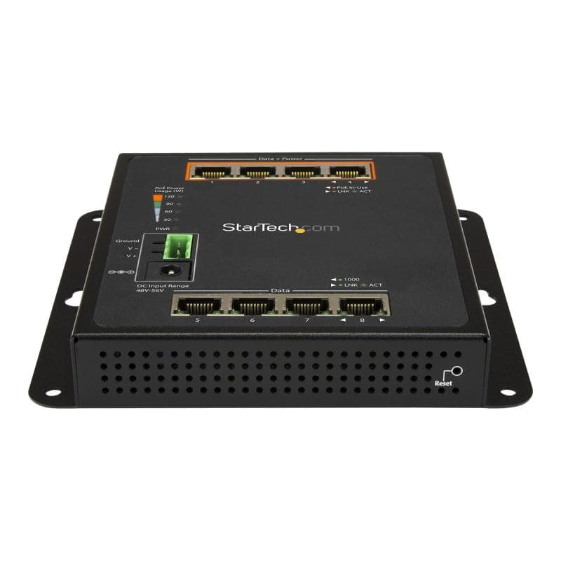 STARTECH.COM 8 Port POE Managed Ethernet Switch - 30W per PoE+ Port - Industrieller managed Wandmont