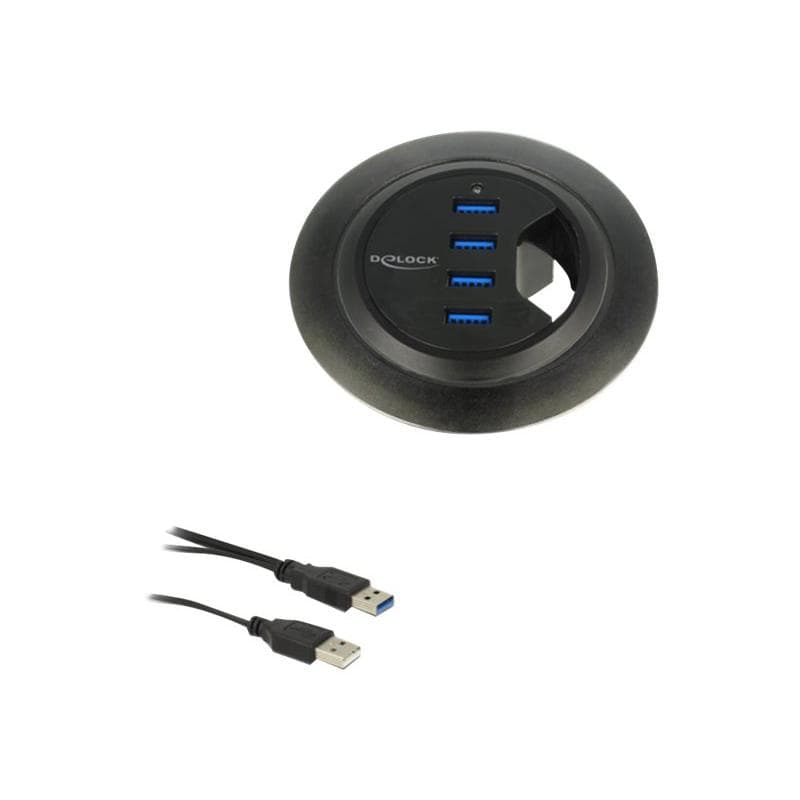 DELOCK HUB USB 3.0 Tisch-Hub 60 mm 4 x USB 3.0