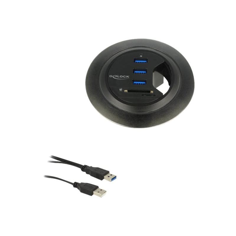 DELOCK HUB USB 3.0 Tisch-Hub 60 mm 3 x USB 3.0