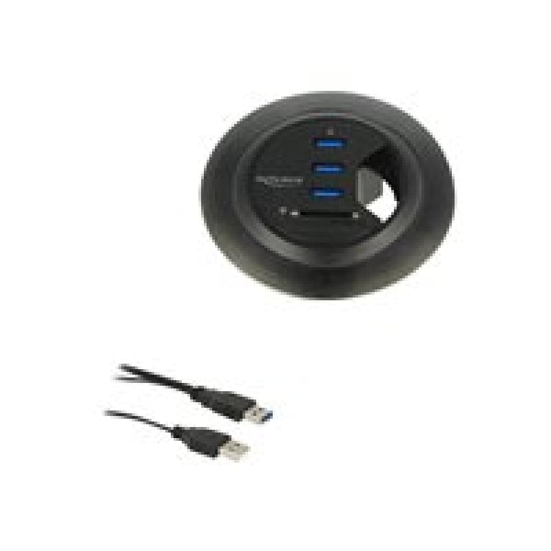 DELOCK HUB USB 3.0 Tisch-Hub 60 mm 3 x USB 3.0