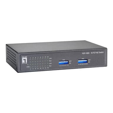 LEVEL ONE LevelOne FEP-1600W90 16-Port Fast Ethernet PoE Switch 90W