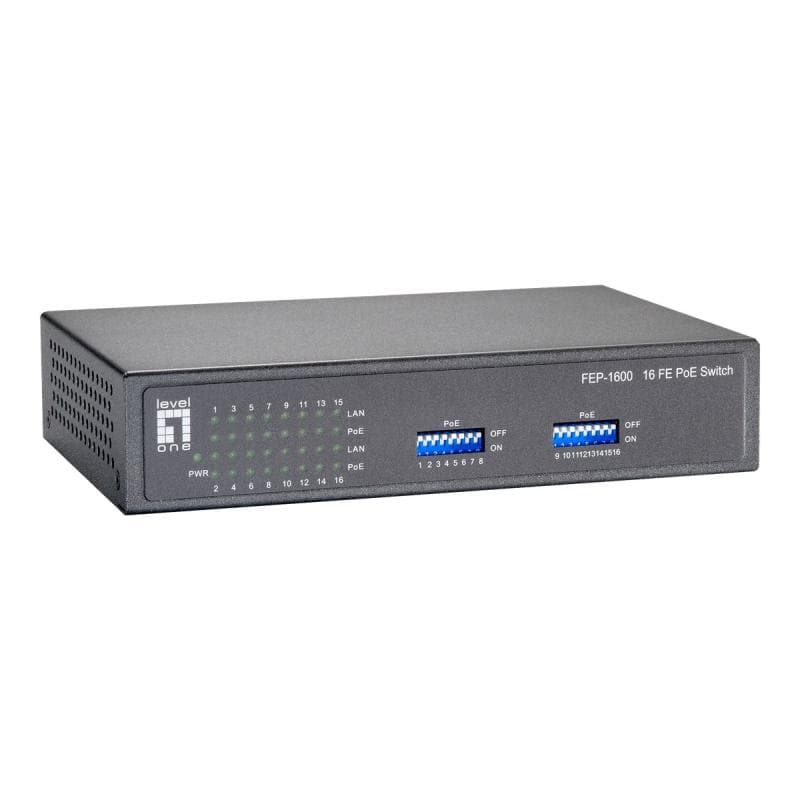 LEVEL ONE LevelOne FEP-1600W90 16-Port Fast Ethernet PoE Switch 90W