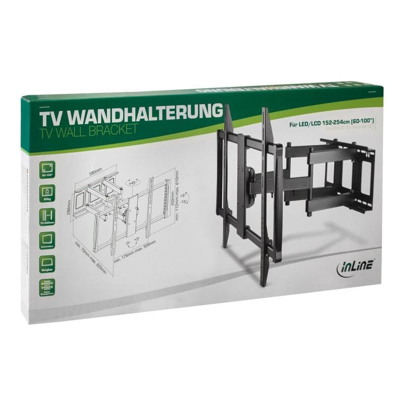 INLINE Wandhalterung, für TFT/LCD/LED/Plasma 152-254cm (60-100″), max. 80kg