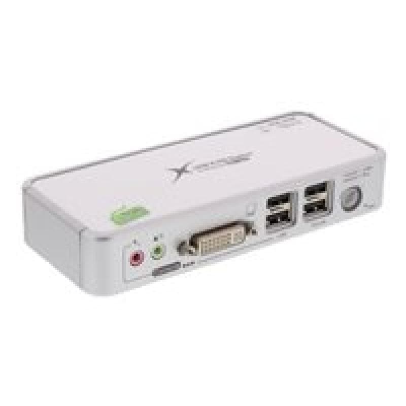 INLINE KVM Switch, InLine®, DVI, 2-fach, USB, mit Audio & Mic