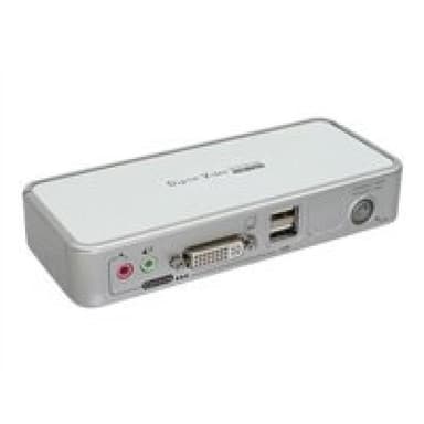 INLINE KVM Switch, InLine®, DVI, 2-fach, USB, mit Audio & Mic