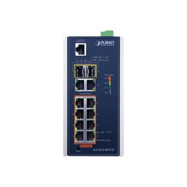 PLANET TECHNOLOGY PLANET Industrial 8-Port 10/100/1000T 802.3at PoE + 2-Port