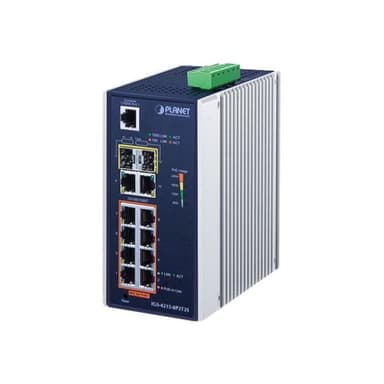PLANET TECHNOLOGY PLANET Industrial 8-Port 10/100/1000T 802.3at PoE + 2-Port