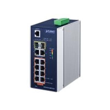 PLANET TECHNOLOGY PLANET Industrial 8-Port 10/100/1000T 802.3at PoE + 2-Port