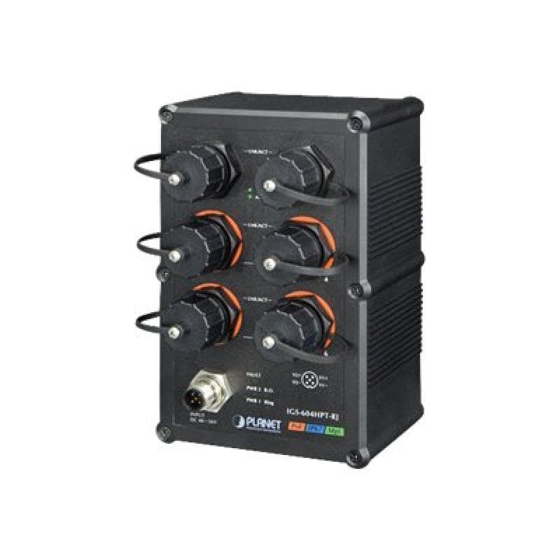 PLANET TECHNOLOGY PLANET Industrial IP67 Rated 4-Port 10/100/1000T 802.3at