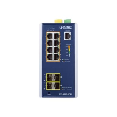 PLANET TECHNOLOGY PLANET Industrial L2+ 8-Port 10/100/1000T 802.3at PoE +