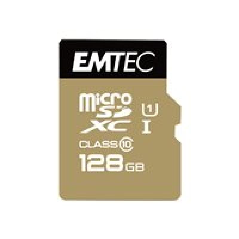 EMTEC MicroSD Card 128GB SDXC CL.10 Gold +