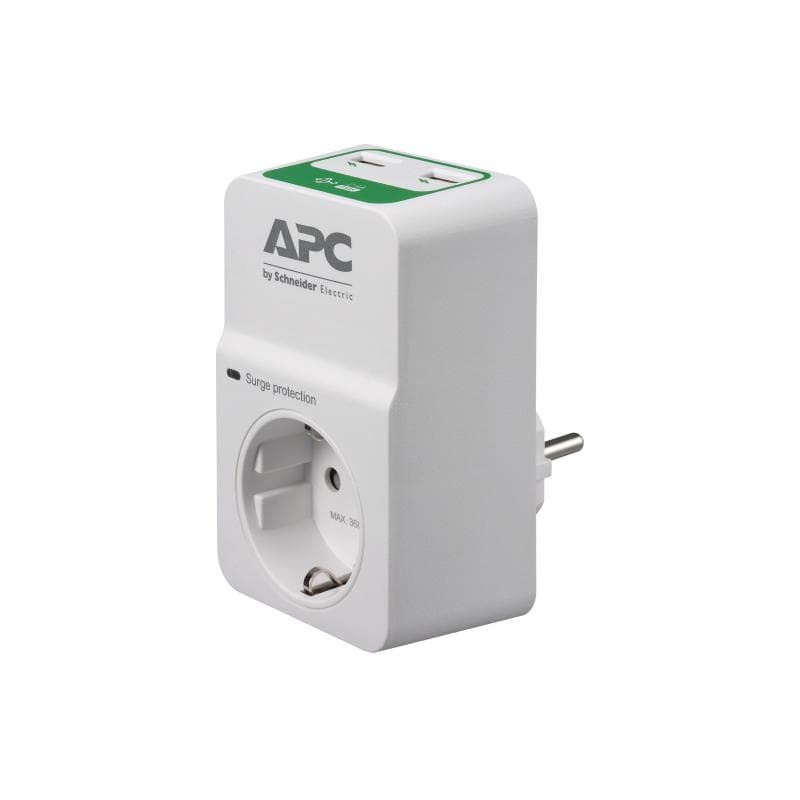 APC Essential SurgeArrest 1 Outlet 230V 2 Port USB Charger Germany