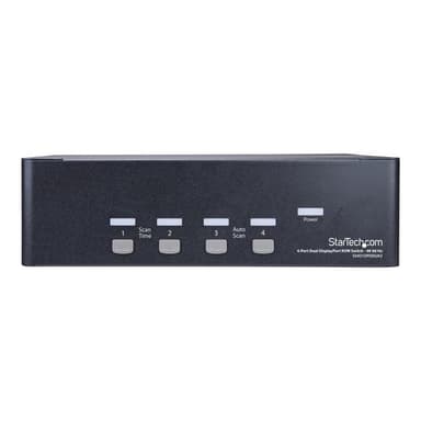 STARTECH.COM 4 Port Dual DisplayPort KVM Switch - DisplayPort 1.2 KVM - 4K 60Hz - DisplayPort Switch