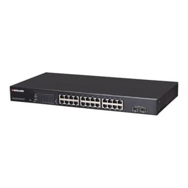INTELLINET 24-Port Gigabit PoE+ 560559 Web-Managed Switch mit 2 SFP-Ports 240W