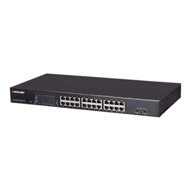 INTELLINET 24-Port Gigabit PoE+ 560559 Web-Managed Switch mit 2 SFP-Ports 240W