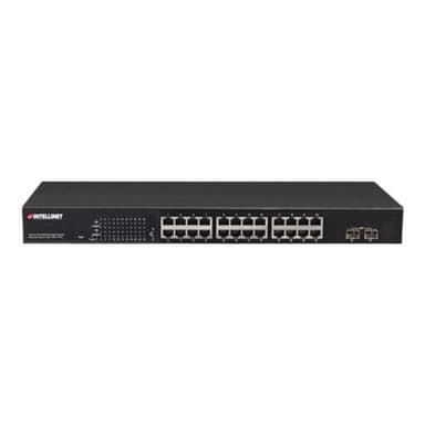 INTELLINET 24-Port Gigabit PoE+ 560559 Web-Managed Switch mit 2 SFP-Ports 240W
