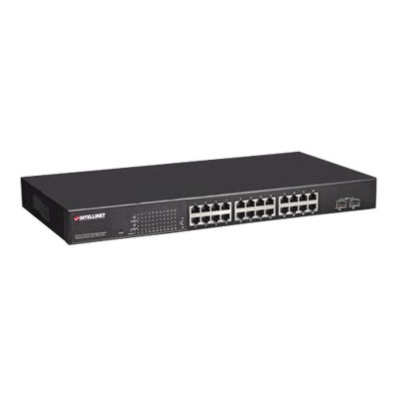 INTELLINET 24-Port Gigabit PoE+ 560559 Web-Managed Switch mit 2 SFP-Ports 240W