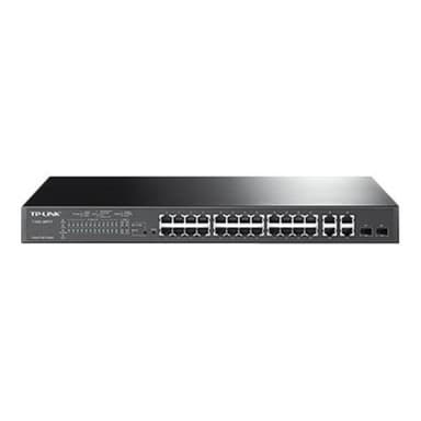 TP-LINK JetStream? 24-Port 10/100 Mbps + 4-Port Gigabit Smart Switch with 24-Port PoE+