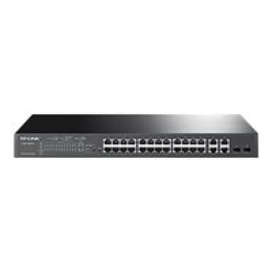 TP-LINK JetStream? 24-Port 10/100 Mbps + 4-Port Gigabit Smart Switch with 24-Port PoE+