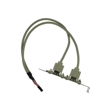 INLINE Slotblech USB 2.0 2x USB Buchse auf 1x 10pol Pfostenverbinder 35cm