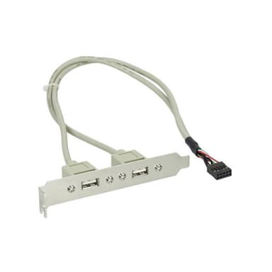 INLINE Slotblech USB 2.0 2x USB Buchse auf 1x 10pol Pfostenverbinder 35cm