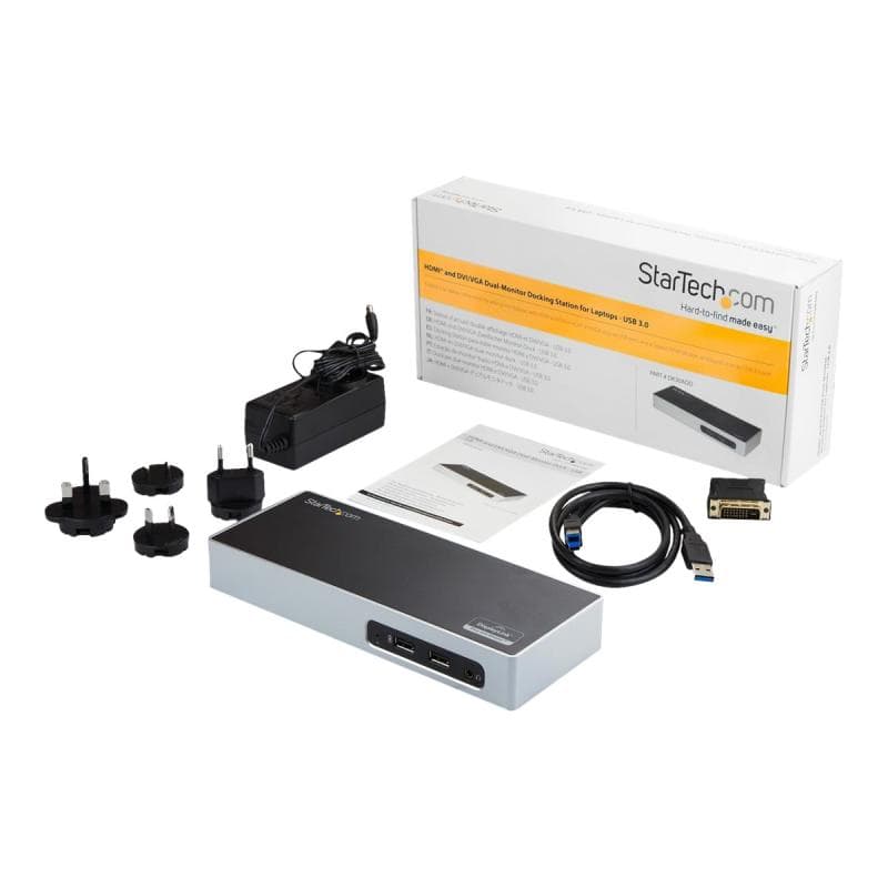 STARTECH.COM USB 3.0 Dual Monitor Dockingstation - USB auf HDMI - USB zu VGA oder DVI - USB 3.0 Dock