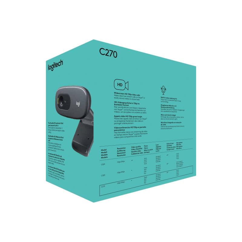 LOGITECH HD Webcam C270 - Web-Kamera - Farbe - 1280 x 720 - Audio - USB2.0 (960-000582)