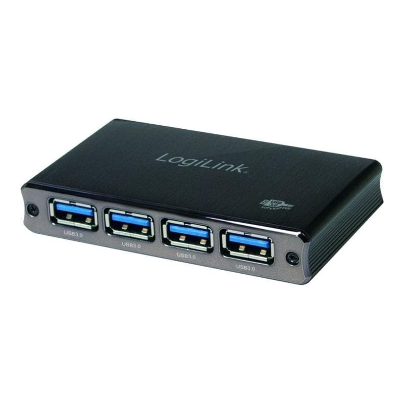 LOGILINK USB 3.0 HUB 4-port, Aluminium mit Überstromschutz