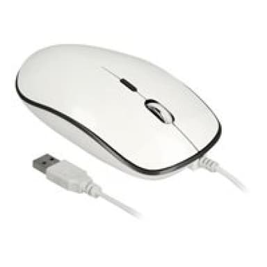 DELOCK MAUS USB-A / Type-C Desktop optisch 4-Tasten weiß
