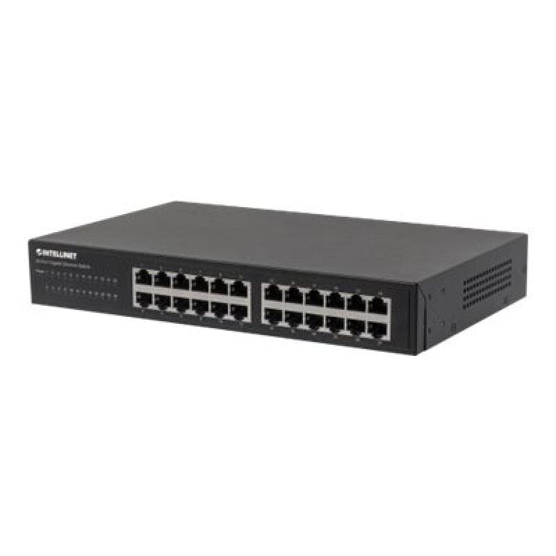 INTELLINET 24-Port Gigabit Switch Desktop & 19″Rackmount Met