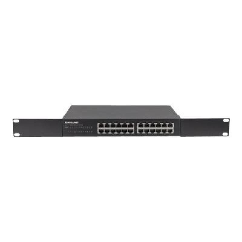 INTELLINET 24-Port Gigabit Switch Desktop & 19″Rackmount Met