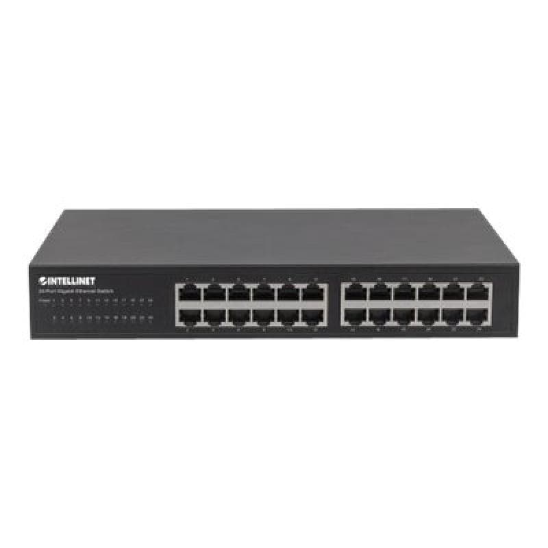 INTELLINET 24-Port Gigabit Switch Desktop & 19″Rackmount Met