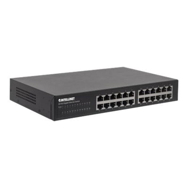 INTELLINET 24-Port Gigabit Switch Desktop & 19″Rackmount Met