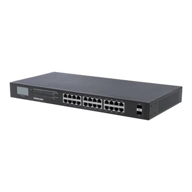 INTELLINET PoE+ Switch 24-Port Gigabit mit 2 SFP-Ports 370W