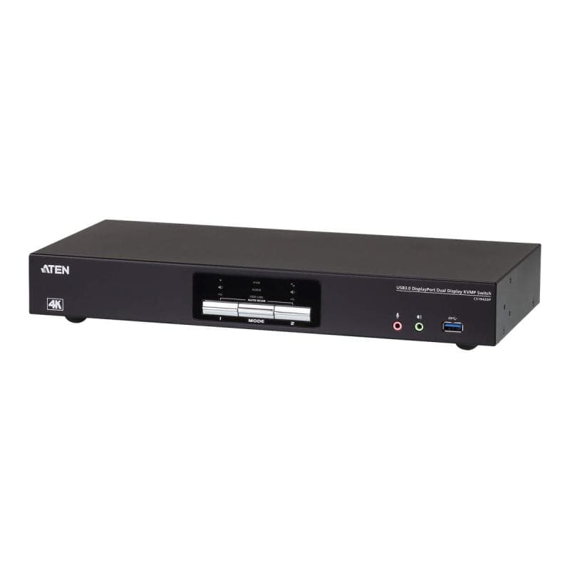 ATEN CS1942DP KVMP-Switch 2-fach, DisplayPort für 2 Displays 4K, USB 3.0, Audio