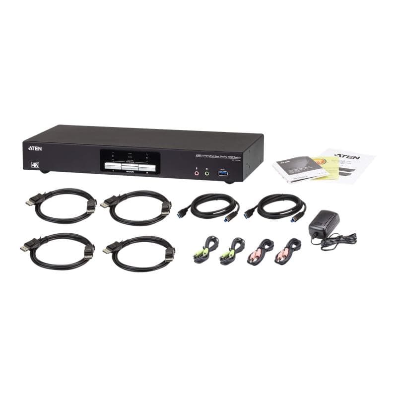 ATEN CS1942DP KVMP-Switch 2-fach, DisplayPort für 2 Displays 4K, USB 3.0, Audio