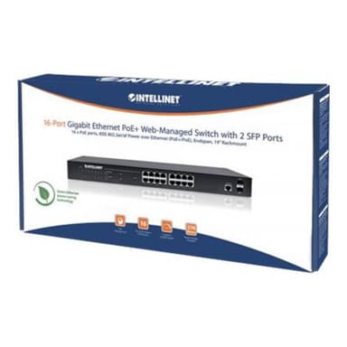 INTELLINET 561198 Netzwerk Switch RJ45/SFP 16 Port PoE-Funktion